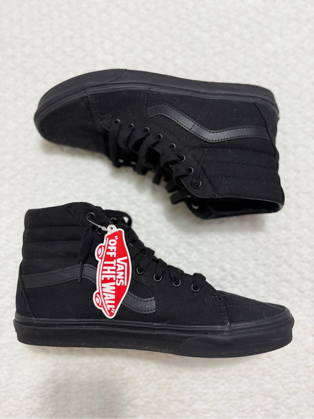 Vans Sk8-Hi Black Canvas Shoes Like New Men’s Size 10.5 Women’s Size 12